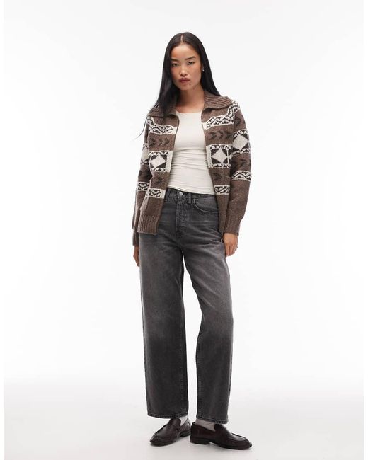 Levi's Black Waverly Wool Blend Fairisle Zip Through Jumper