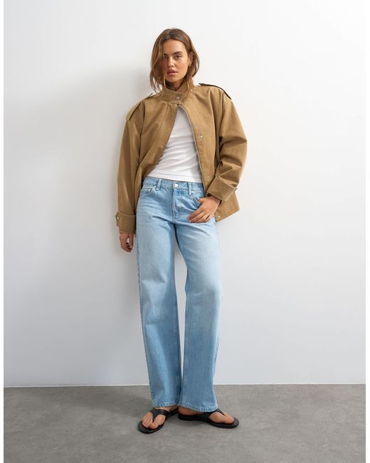 TOPSHOP Blue – mehrlagiges, tailliertes t-shirt