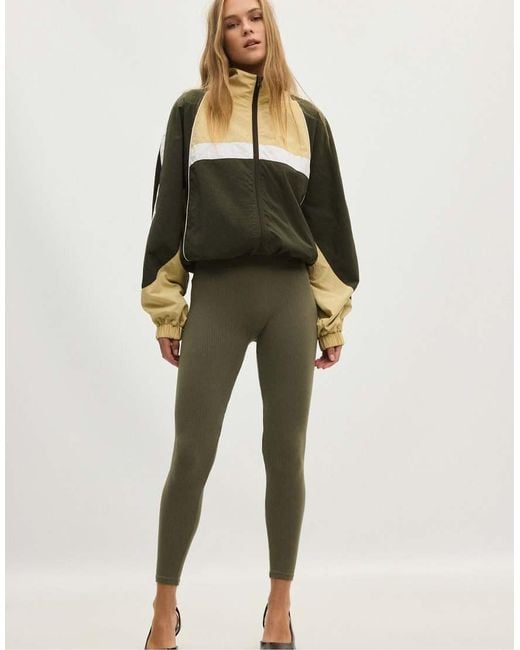 Stradivarius Green High-Waist Seamless Leggings