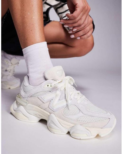 New Balance White 9060 Trainers