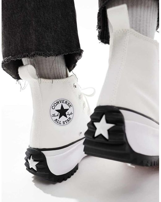 Converse White Run Star Hike Hi Trainers