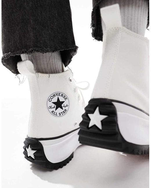 Converse White Run Star Hike Hi Trainers