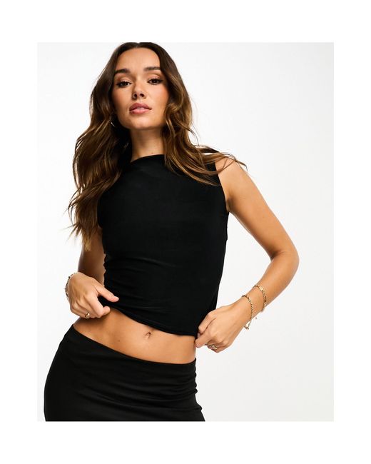 ASOS Black Tank Top With Curved Back Cut Out