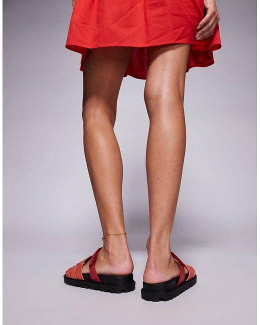 Sandalias Naranjas Estilo Mule Con Diseño De Tira Adelle De Simmi London SIMMI de color Red