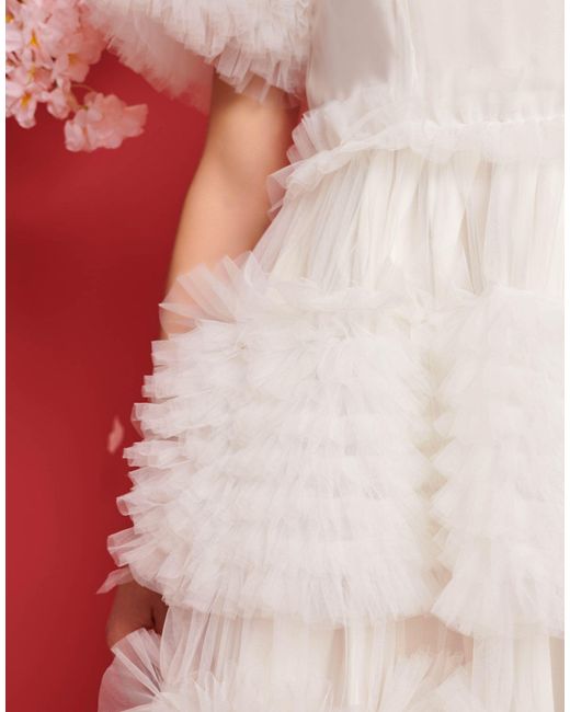 Sister Jane Red Dream Bridal Tulle Ruffle Mini Dress
