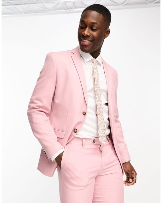 Jack & Jones Pink Premium Slim Suit Jacket for men