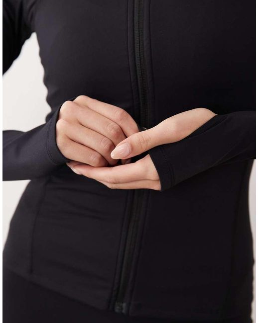 Gina Tricot Black Mix And Match Zip Up Yoga Jacket