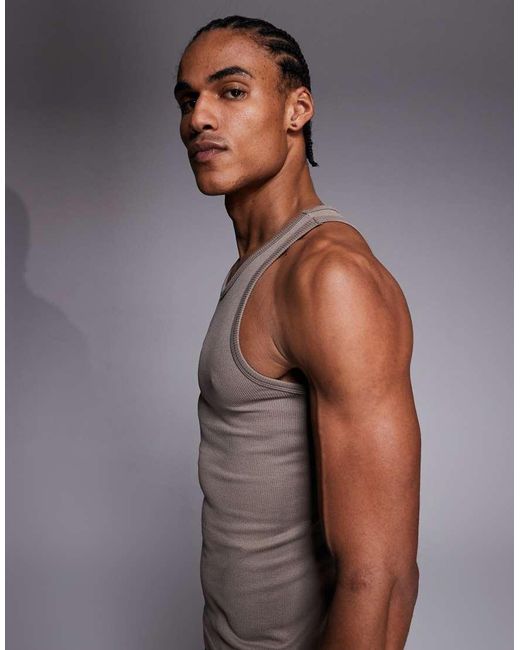 4505 Gray Icon Seamless Rib Slim Fit Vest for men