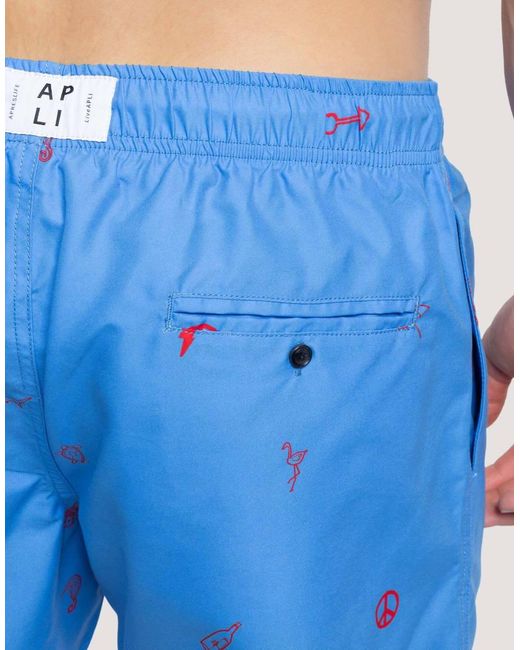 Apreslife Blue Icons Swim Shorts for men