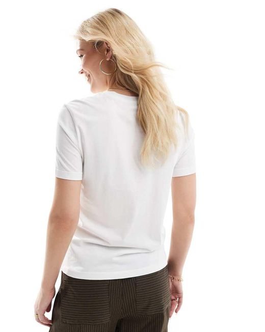 ONLY T-Shirt Met Bloemenborduursel in het White
