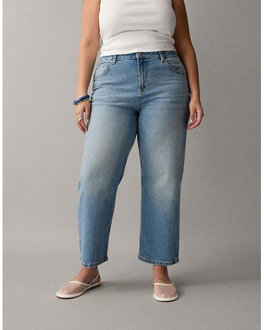 ASOS Blue Asos Design Curve Ankle Grazer Comfort Stretch Straight Leg Jeans