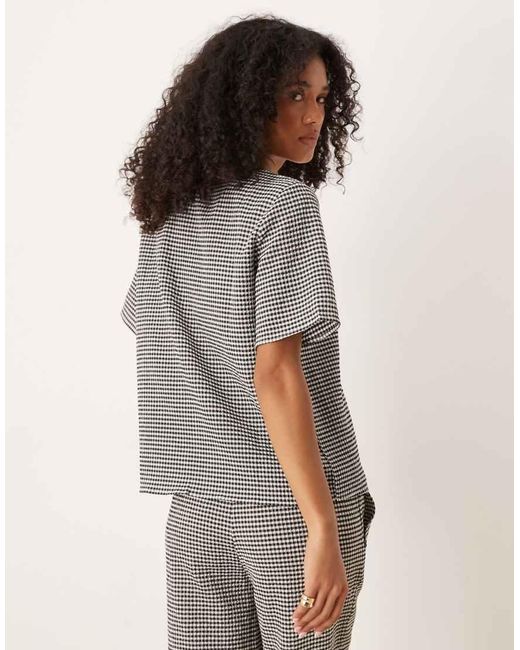 Jdy Gray Tie Front Seersucker Top Co-ord