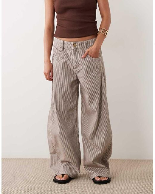 ASOS White Asos Design Petite Horseshoe Trousers With Tab Waist Detail