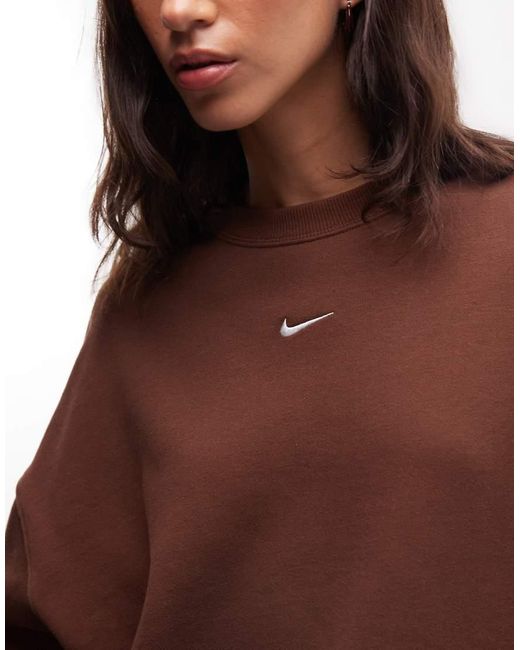 Nike Brown Studio Fleece Mid-weight Oversized Sweat