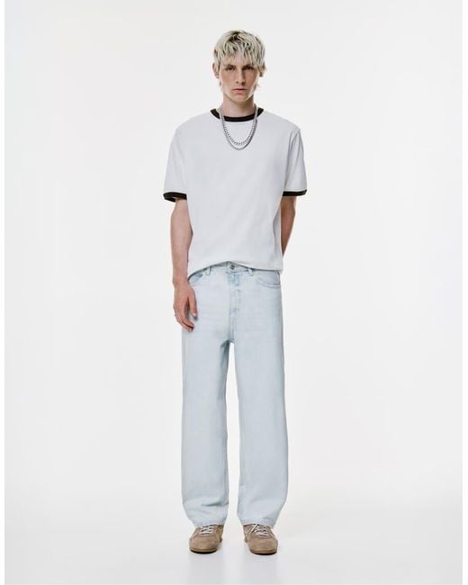 Jeans Larghi Pallido di Pull&Bear in Blue da Uomo