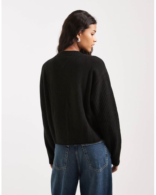 Pull à logo drapeau Tommy Hilfiger en coloris Black