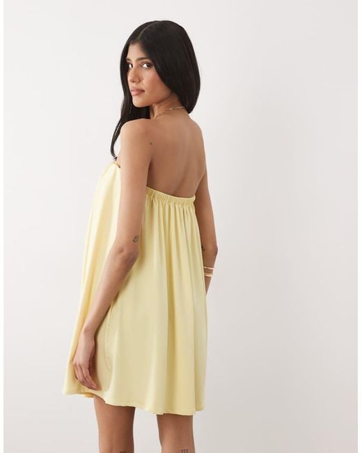 ASOS Natural Bandeau Mini Dress