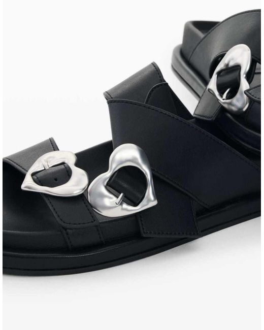 Desigual Black Heart Platform Sandal
