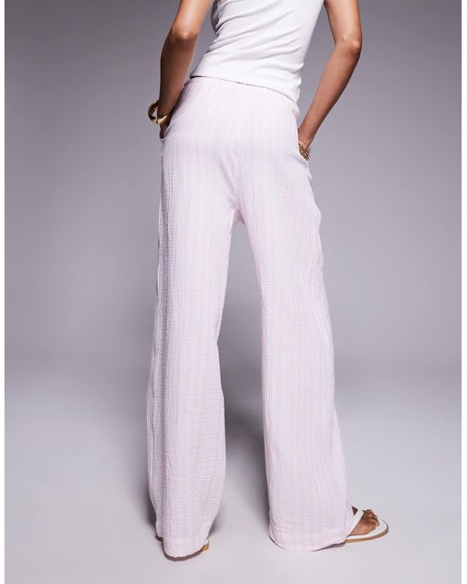 Vero Moda Purple Cotton Wide Leg Trousers