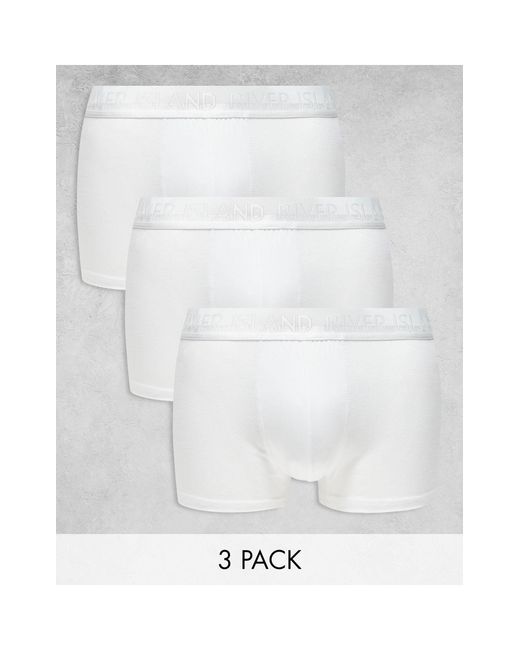 River Island – 4er-pack trunks in White für Herren