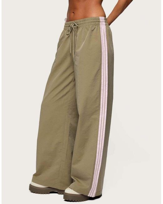 Edikted Green Annabella Nylon Track Pants