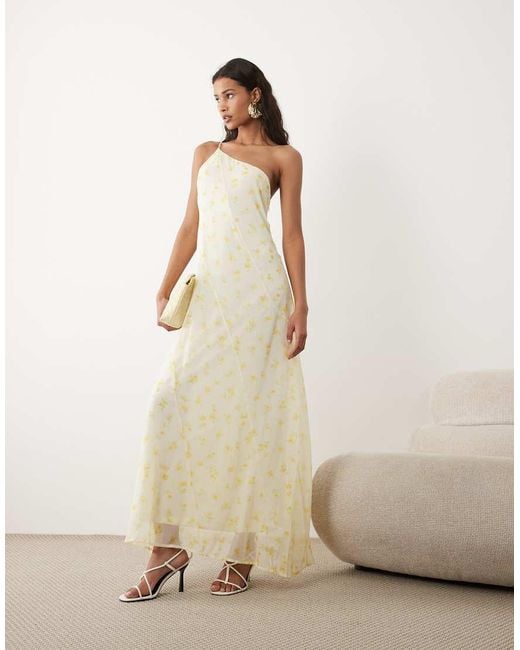 Vila Natural One Shoulder Maxi Dress