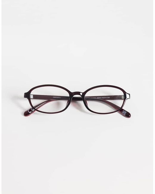 ASOS Metallic Rectangle Fashion Glasses for men