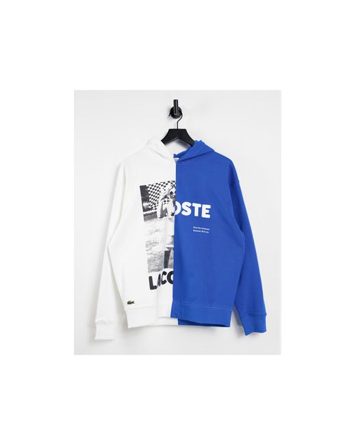 Lacoste Live – unisex – zweifarbiges fleece-sweatshirt mit print in Blau |  Lyst AT