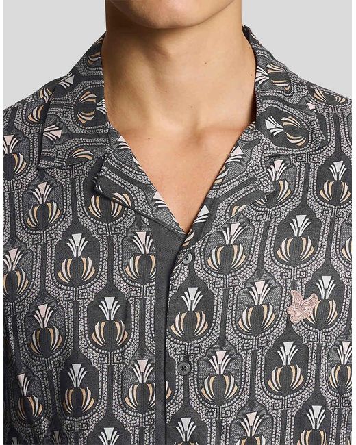 Lyle & Scott Gray Ss Woven Shirts Botanical Shirt for men