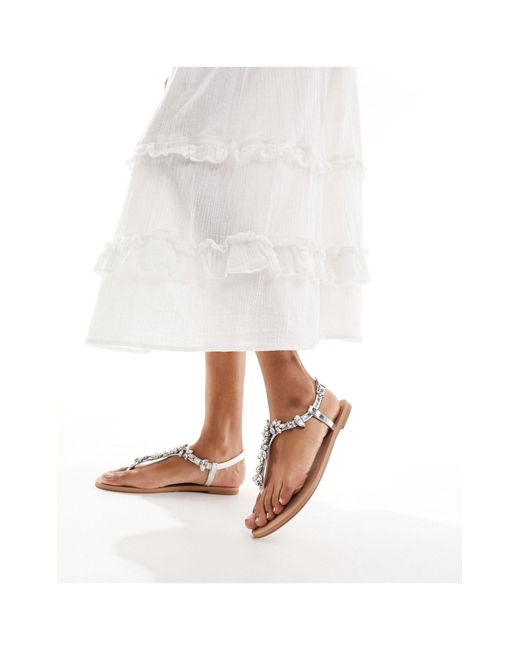 ASOS White Fairy-tale Embellished Flat Sandals