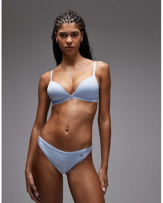 Tommy Hilfiger Blue Microfibre Essentials Padded Triangle Bra