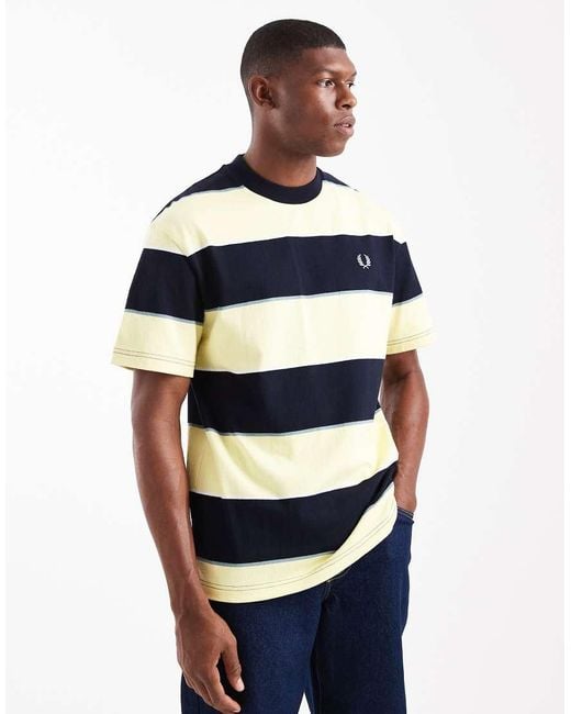 Fred Perry Blue Relaxed Fit Stripe T-shirt for men