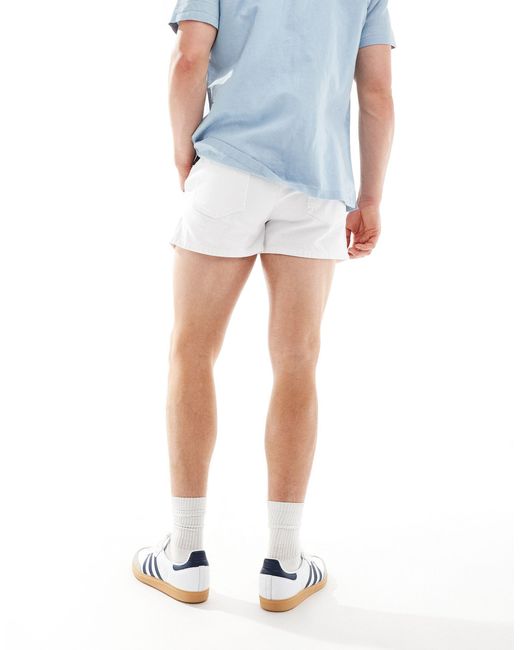 ASOS Blue Pleated Shorter Length Denim Shorts for men