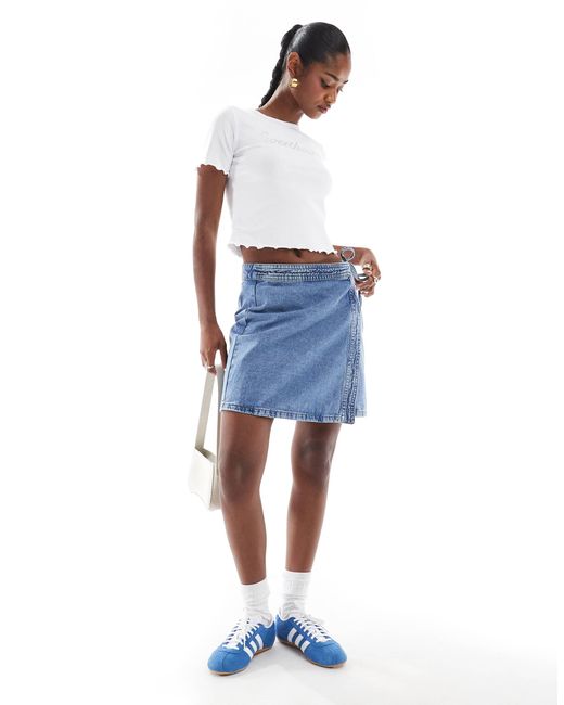 ONLY Blue – kurzer jeans-wickelrock