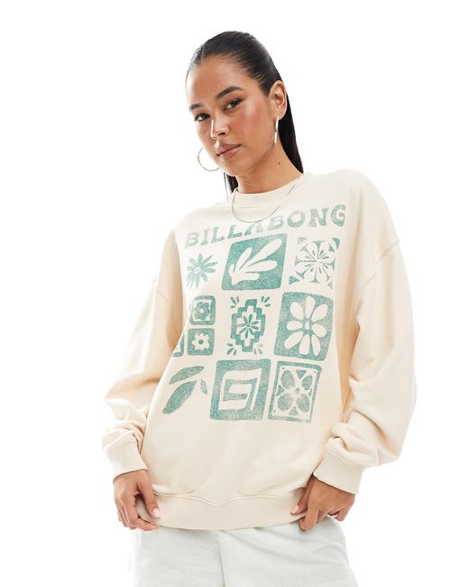 Billabong White – langärmliges sweatshirt