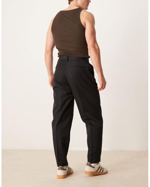 ASOS – elegante, schmal zulaufende oversize-hose in Black für Herren