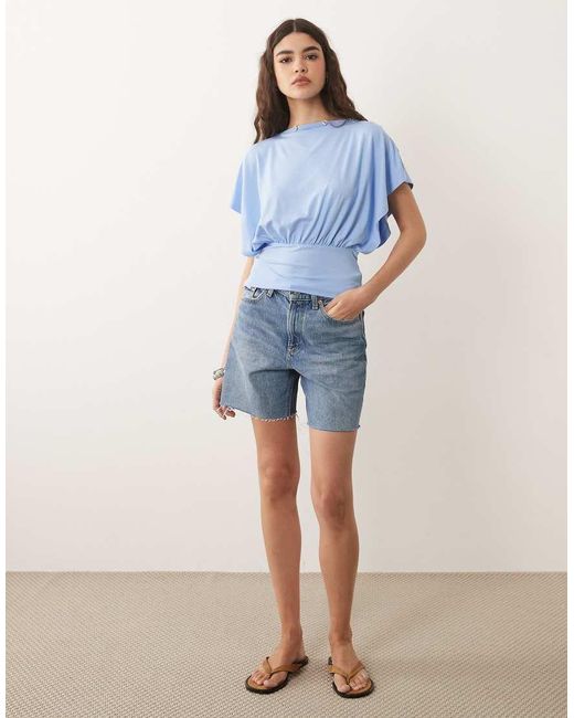 ASOS Blue Multi Way Button Up Top