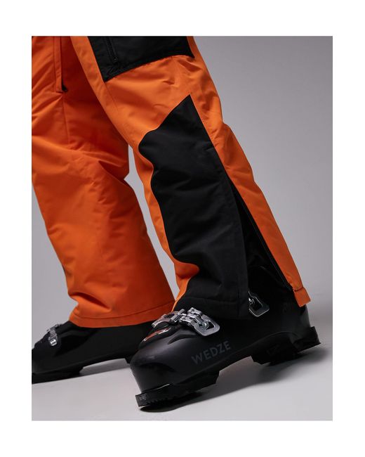 Topman Orange Sno Straight Leg Ski Dungaree for men