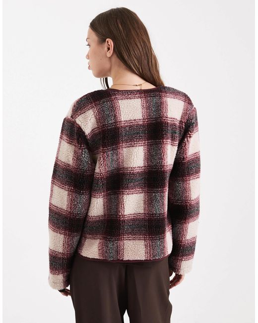 Surchemise à fermeture brandebourg et motif à carreaux - bordeaux Threadbare en coloris Brown