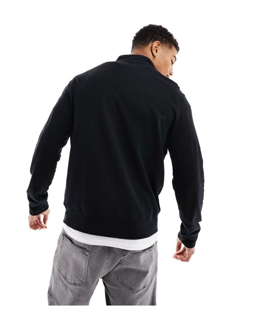 Polo Ralph Lauren Black Icon Logo Double Knit Half Zip Sweatshirt for men