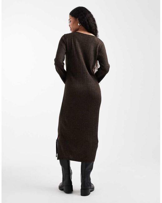 Only Petite Gebreide Lange Jurk in het Black