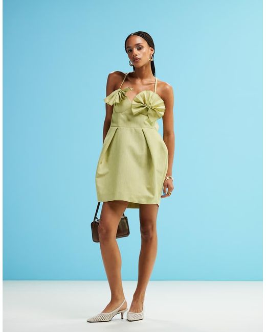 ASOS Blue Structured Fan Bust Mini Dress