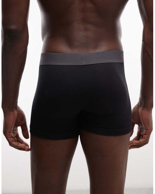Adidas Brown Originals Comfort Rib 2 Pack Trunks With Woven Logo for men