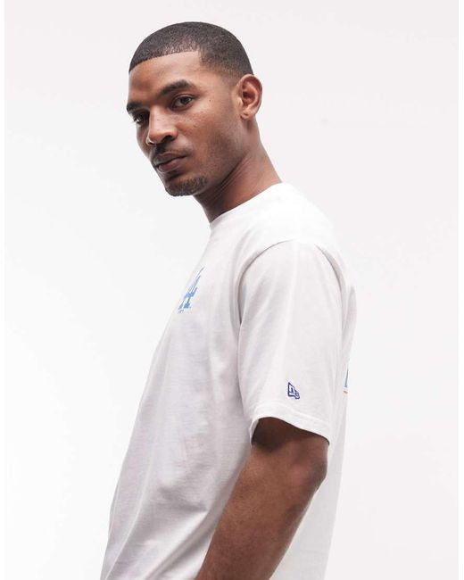 KTZ White La Dodgers World Series Graphic T-shirt With Back Print for men