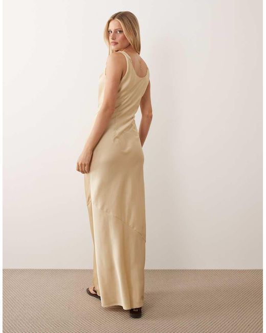 Jdy Natural Cowl Neck Satin Maxi Dress