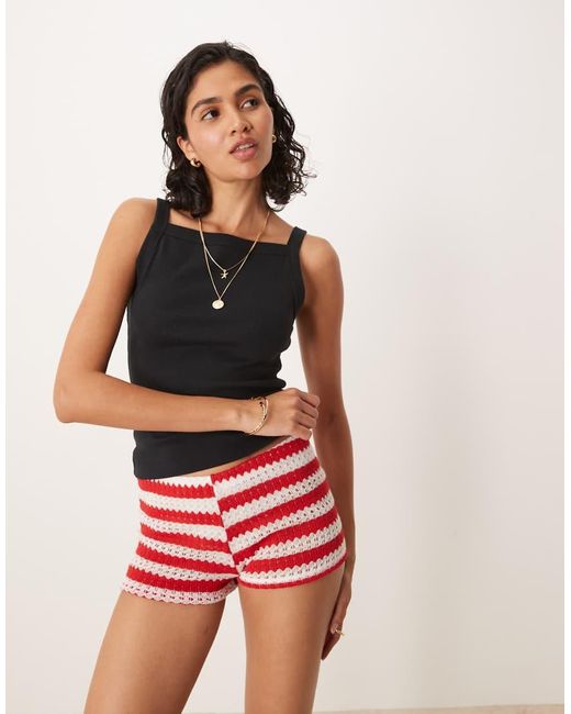 Abercrombie & Fitch Red High Neck Rib Tank Top