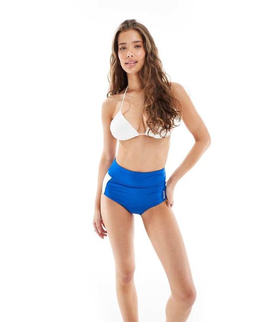 Speedo Blue Swimsuit Colourblock Banded Boyleg Bikini Bottoms