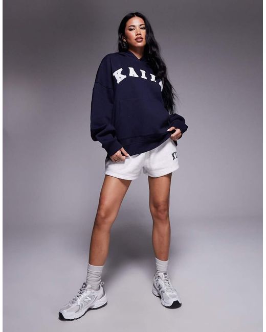 Kaiia Oversized Hoodie Met Geborduurd Logo in het Blue