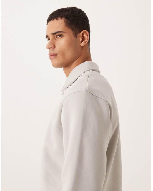 ASOS White Relaxed Polo Neck Sweatshirt With for men
