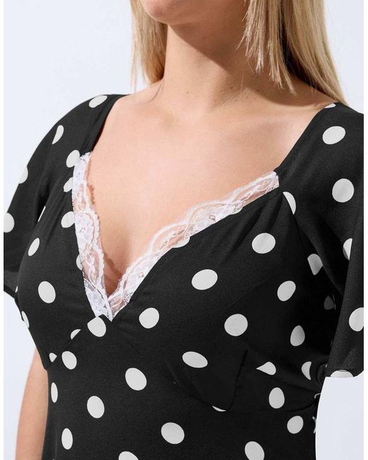 Yours Clothing White Polka Dot Maxi Dress